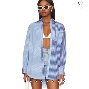L’Academie striped button down